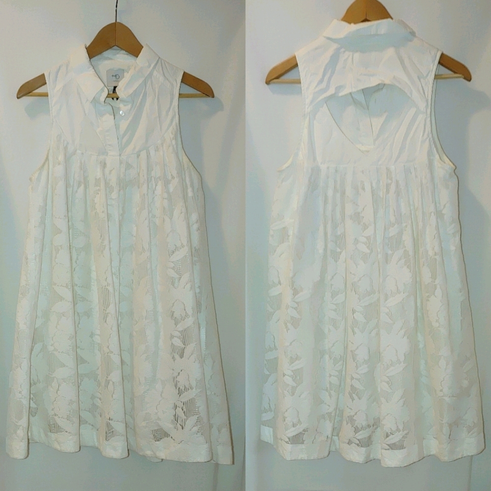 HD in Paris Anthropologie Lace Poplin Mini Dress